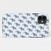 Blue Dala Horse iPhone Case (Rückseite (Horizontal))