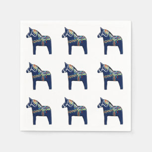 Blue Dala Horse Paper Napkins Serviette