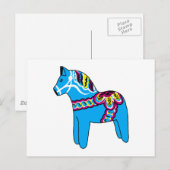 Blue Dala Horse Postkarte (Vorne/Hinten)