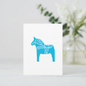 Blue Dala Horse Postkarte (Stehend Vorderseite)