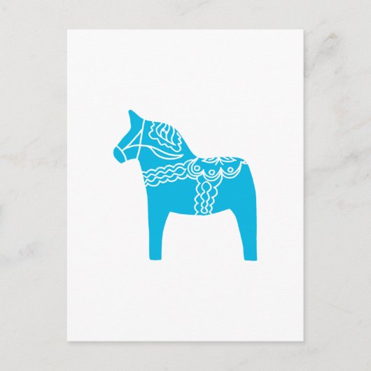 Blue Dala Horse Postkarte (Vorderseite)