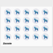 Blue Dala Horse Runder Aufkleber (Blatt)
