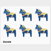Blue Dala Horse Sticker (Blatt)