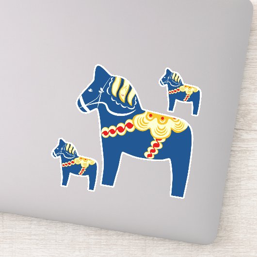 Blue Dala Horse Stickers Aufkleber (Detail)