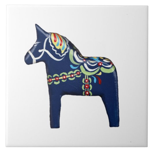 Blue Dala Horse Tile Fliese (Vorderseite)