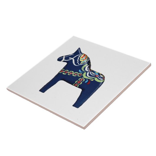 Blue Dala Horse Tile Fliese (Seite)