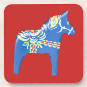 Blue Dala Horse Untersetzer (Vorderseite)