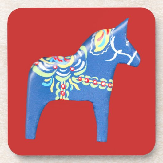 Blue Dala Horse Untersetzer (Vorderseite)