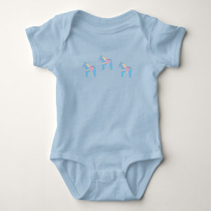 Blue Dala Pferde Baby Strampler