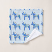 Blue Dala Pferde Badhandtuch Set (Waschlappen)
