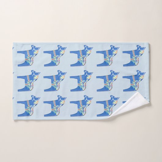 Blue Dala Pferde Badhandtuch Set (Handtuch)