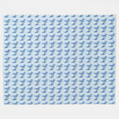 Blue Dala Pferde Fleecedecke (Vorderseite (Horizontal))