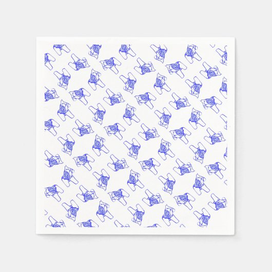 Blue Dala Pferde Serviette (Vorderseite)