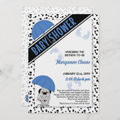 Blue Dalmatiner Baby Dusche Einladung (Vorne/Hinten)