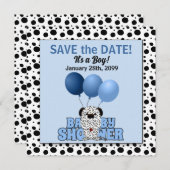 Blue Dalmatiner Boys Baby Dusche Save The Date (Vorne/Hinten)