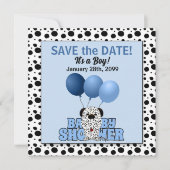 Blue Dalmatiner Boys Baby Dusche Save The Date (Vorderseite)