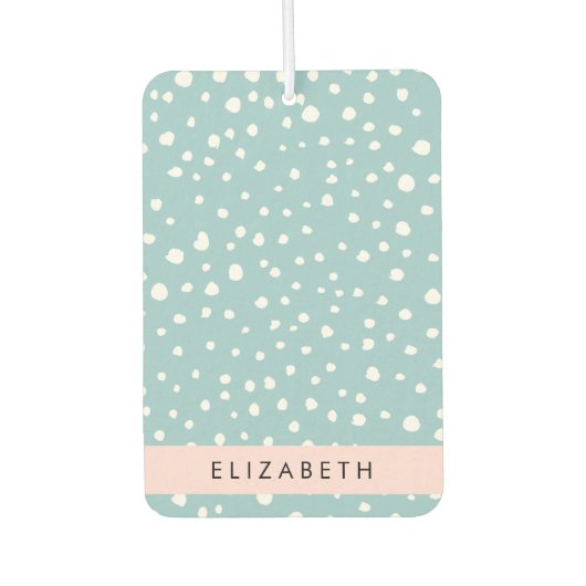 Blue Dalmatiner Spots, Dalmatiner Punkte, Ihr Name Autolufterfrischer (Vorderseite)