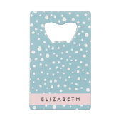 Blue Dalmatiner Spots, Dalmatiner Punkte, Ihr Name Geldbeutel Flaschenöffner (Vorderseite)