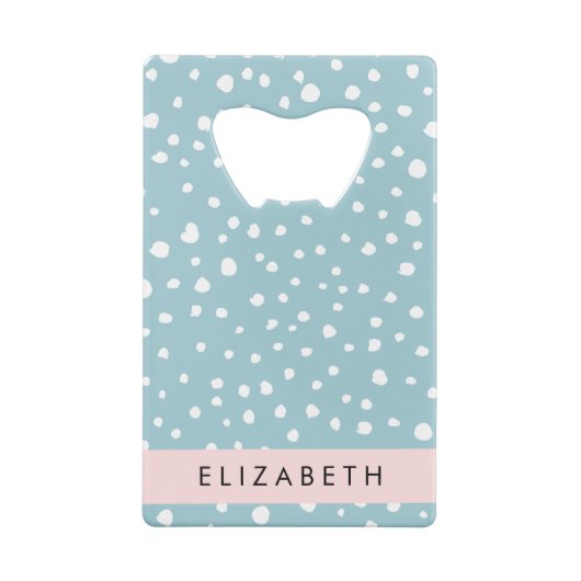 Blue Dalmatiner Spots, Dalmatiner Punkte, Ihr Name Geldbeutel Flaschenöffner (Rückseite)