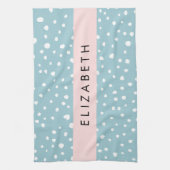 Blue Dalmatiner Spots, Dalmatiner Punkte, Ihr Name Geschirrtuch (Vertikal)