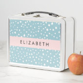 Blue Dalmatiner Spots, Dalmatiner Punkte, Ihr Name Metall Brotdose (Beispiel)