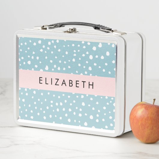 Blue Dalmatiner Spots, Dalmatiner Punkte, Ihr Name Metall Brotdose (Beispiel)