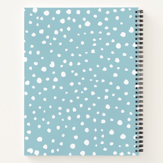 Blue Dalmatiner Spots, Dalmatiner Punkte, Ihr Name Notizblock (Rückseite)