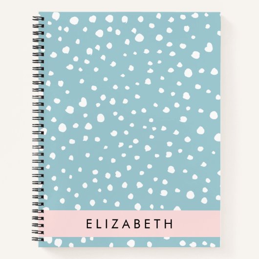 Blue Dalmatiner Spots, Dalmatiner Punkte, Ihr Name Notizblock (Vorderseite)