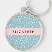 Blue Dalmatiner Spots, Dalmatiner Punkte, Ihr Name Schlüsselanhänger (Vorne)