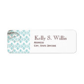 Blue Damask Address Address Labels (Vorne)