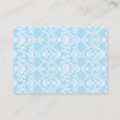 Blue Damask African American Baby Shower Raffle Begleitkarte (Rückseite)
