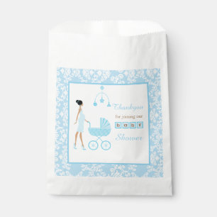 Blue Damask Afroamerikanerin Babydusche Geschenktütchen