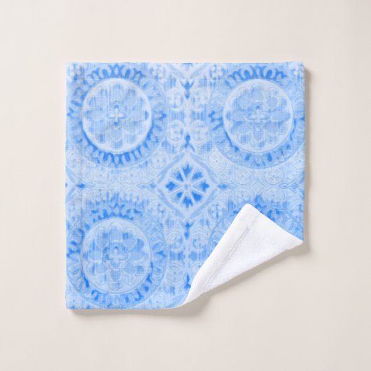 Blue Damask Badetuch Set (Waschlappen)