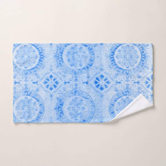 Blue Damask Badetuch Set (Handtuch)