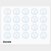 Blue Damask Baptisse Gefallen Stickers Siegel (Blatt)