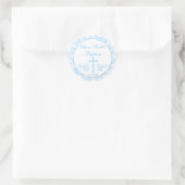 Blue Damask Baptisse Gefallen Stickers Siegel (Tasche)