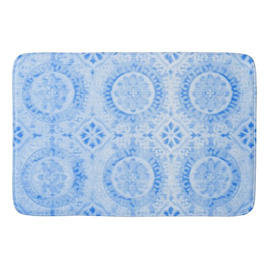 Blue Damask Bath Mat Badematte (Vorderseite)