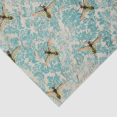 Blue Damask Bee Vintag Seidenpapier (Ausschnitt)