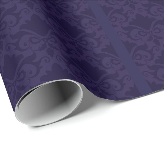 Blue Damask Bows Geschenkpapier (Rolleneckpunkt)