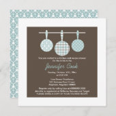 Blue Damask Bridal Dusche Einladungen (Vorne/Hinten)