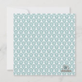 Blue Damask Bridal Dusche Einladungen (Rückseite)