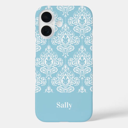 Blue Damask Case-Mate iPhone Hülle (Rückseite)