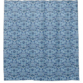 Blue Damask Duschvorhang (Vorderseite)