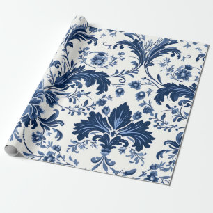 Blue Damask Geschenkpapier