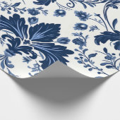Blue Damask Geschenkpapier (Ecke)