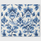 Blue Damask Geschenkpapier (Flach)