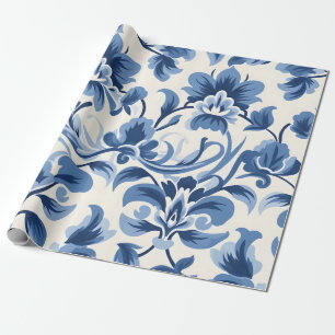 Blue Damask Geschenkpapier