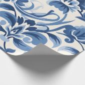 Blue Damask Geschenkpapier (Ecke)