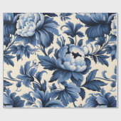 Blue Damask Geschenkpapier (Flach)
