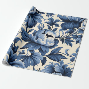 Blue Damask Geschenkpapier